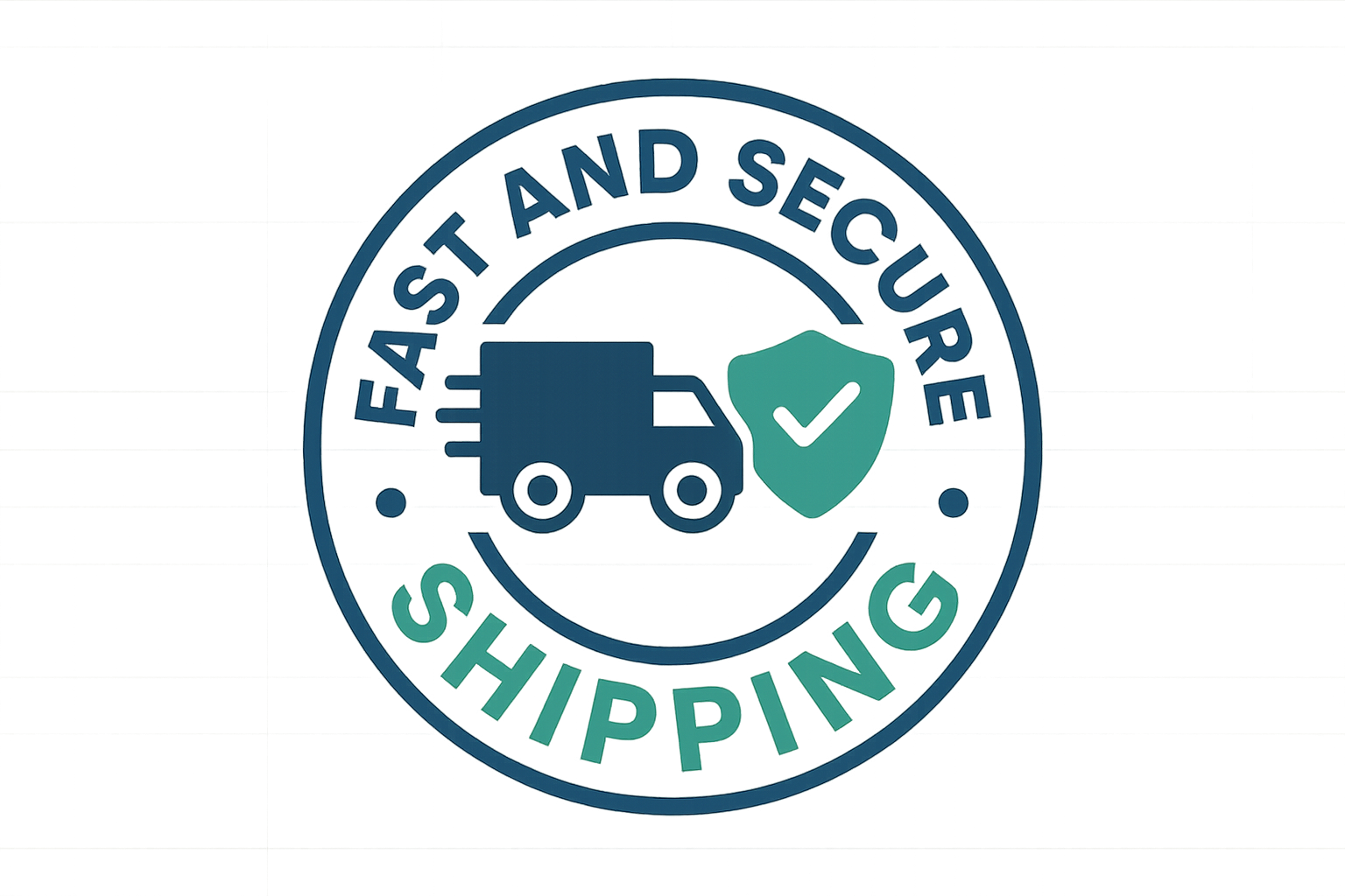 Fast and Secure Shipping badge with transparent background