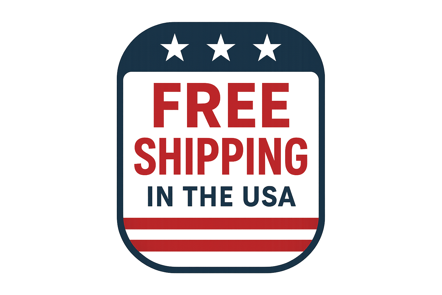 Free Shipping in The USA badge with transparent background