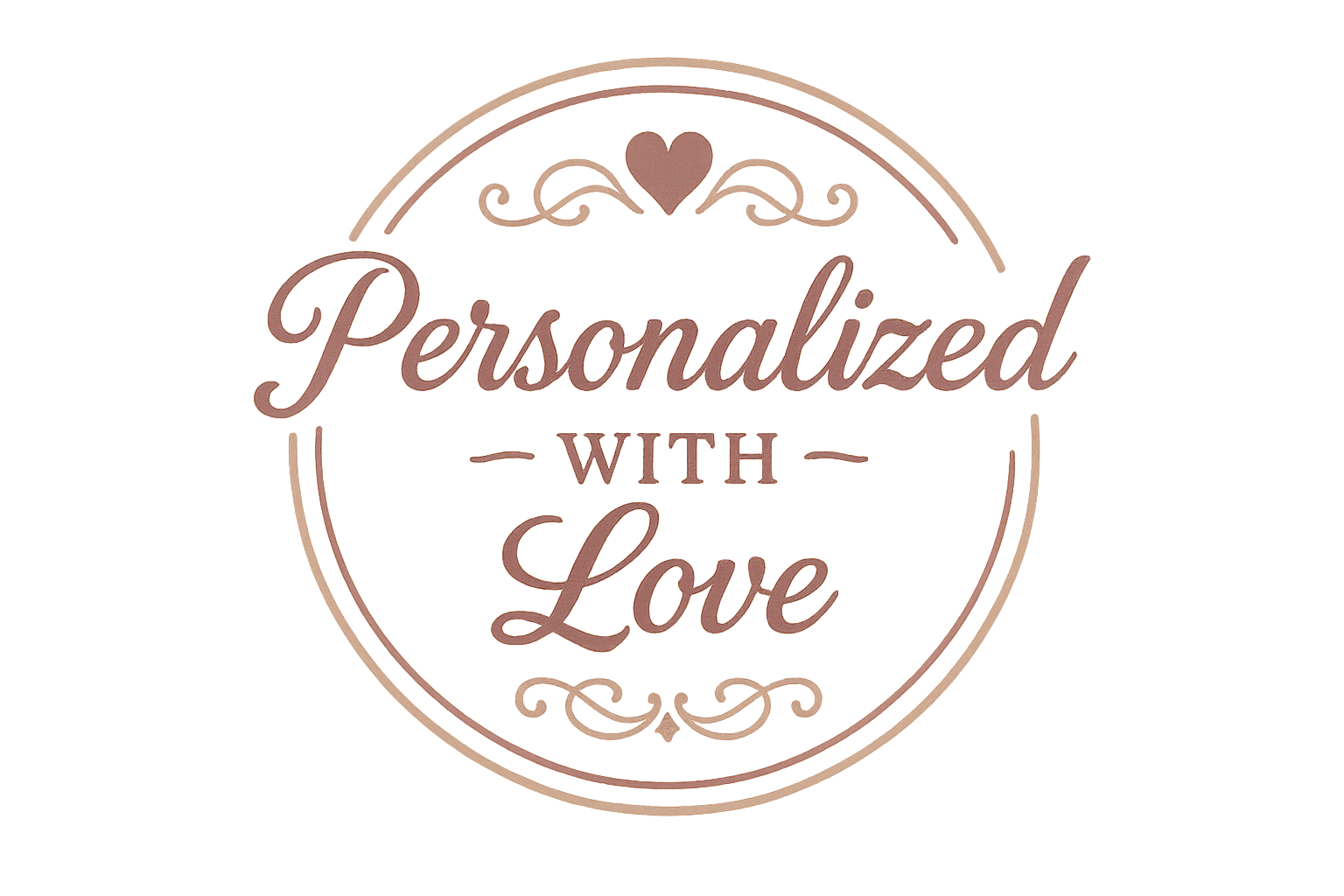 Personalized with Love badge with transparent background